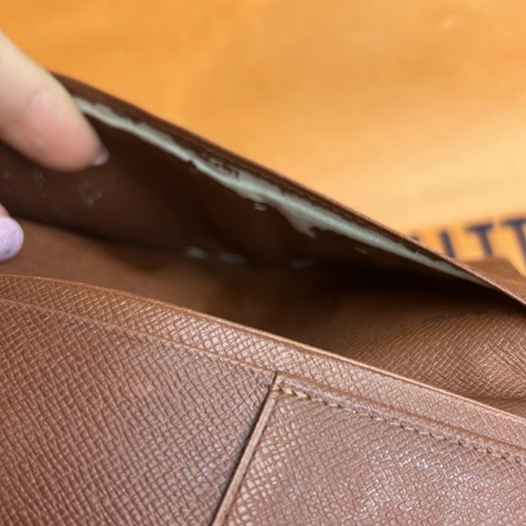 LV Luis Vuitton Brazza Long Wallet Monogram Canvas Men Brown Auth. Vintage - Picture 9 of 17